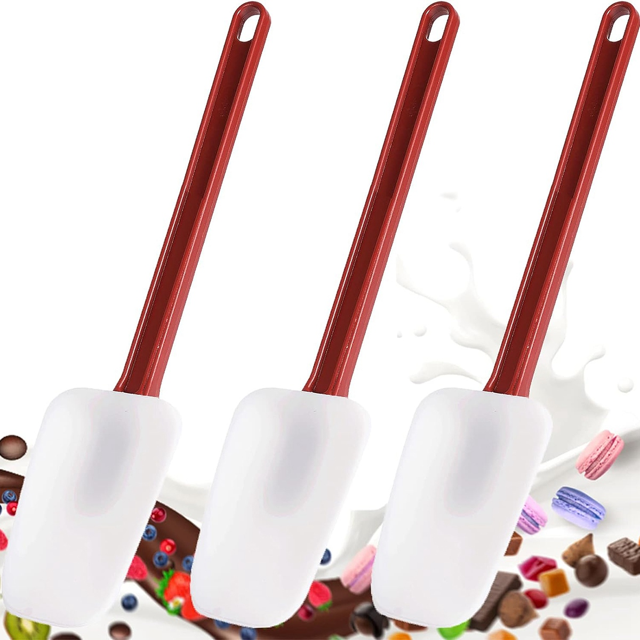 3Pack Spatulas Silicone Heat Resistant, Spatula Silicone , Rubber Spatula 10 Inches, Kitchen Use B