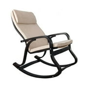 Dorel - Monaco Bentwood Rocking Chair, Espresso and Beige