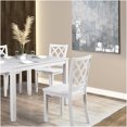 thumbnail image 3 of White 5-Piece Dining Set with Diamond Pattern Chairs, Rubber Wood Table and Chairs for Dining Room, 3 of 9