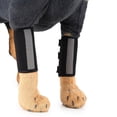 thumbnail image 3 of Un par de patas de perro envueltas en soporte de compresión para las patas delanteras con tira de metal y cinta reflectora de seguridad HJ13 Protector de pies negro reflectante, 3 of 5