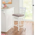 thumbnail image 2 of Linon Flint Beech Wood Commercial Grade Set of Two Counter Stools in White, 2 of 10
