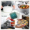thumbnail image 5 of Bahomeck Pot Holder 4Pcs,Teal Mandala With Intricate Patterns Square Heat Resistant Hot Pads For Kitchen Cooking Oven With Hanging Loop Potholder Easy To Store, 5 of 5