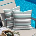 thumbnail image 4 of Blue-Gray Stripes Throw Pillow Cover Cotton Linen Cushion Cover Throw Pillow Case with Invisible Zipper for Couch Sofa Bed Chair Car 26x26 Inch, 4 of 9
