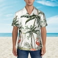 thumbnail image 4 of Kll Men'S Hawaiian Shirt Short Sleeve Button Down Beach Shirts-Flamingo Palm Trees, 4 of 8