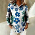 thumbnail image 4 of QASIEATN Tops for Women Graphic Tees Casual Button Down V Neck Long Sleeve Shirts Ladies Summer Tops, 4 of 7