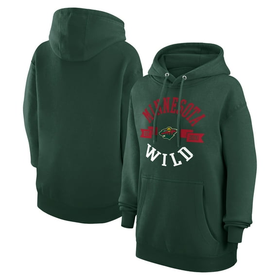Women's G-III 4Her by Carl Banks Green Minnesota Wild City Graphic Fleece Pullover Hoodie