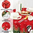 thumbnail image 2 of Christmas Tree Snowman Tablecloth Rectangle Holiday Table Cloth for Farm Table Cover Waterproof & Spillproof Fabric Tablecloths Christmas Home Decorations for Kitchen Party Dinner Picnic 60" x 84", 2 of 5