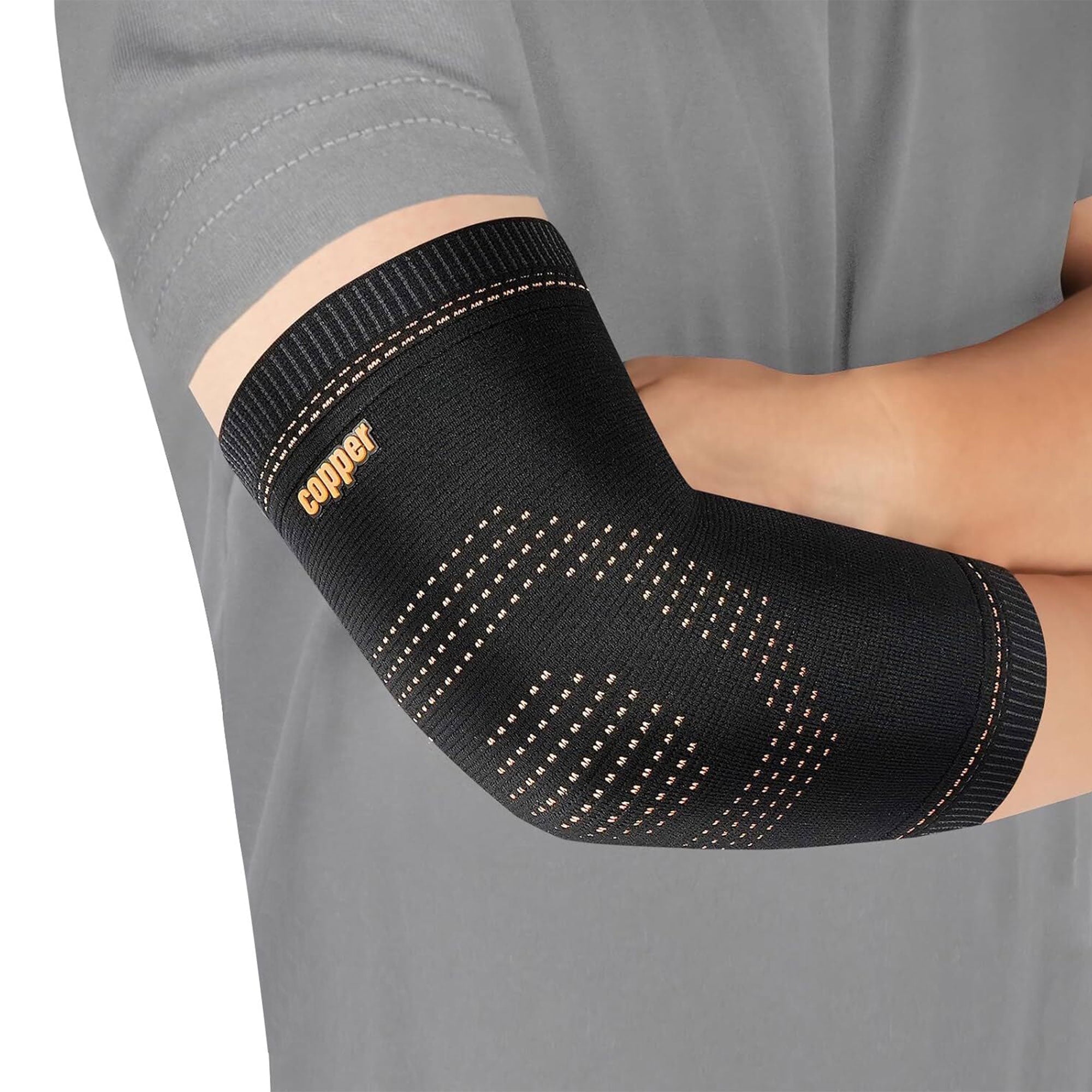 Vlela Copper Elbow Braces Tennis Elbow Support Compression Sleeves for Tendonitis Golf Elbow, Arthritis, Elbow Pain Relief, Weightlifting Fit for Men & Women