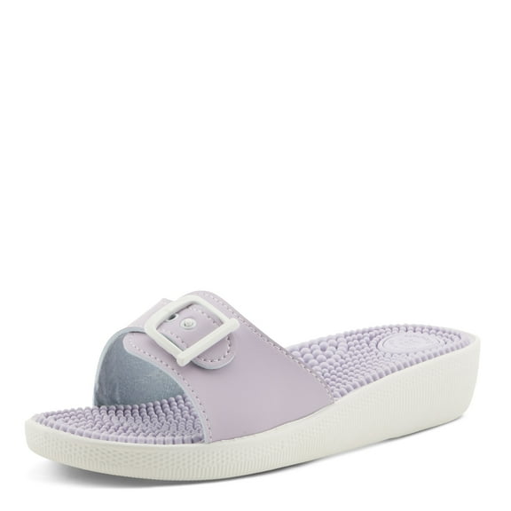 Flexus by Spring Step Women’s Sabala Slide Sandal – Lightweight Comfort Shoe with Massaging Insole & Adjustable Buckle Strap – Made in Italy LILAC EU 41 / US 9.5-10