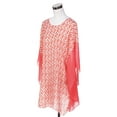 thumbnail image 2 of TrendsBlue Chiffon Geometric Sheer Kimono Wrap Blouse Poncho Beach Cover Up, 2 of 4