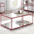 thumbnail image 4 of Furniture of America Mendry Table Basse en Métal à 1 Tablette, Rouge, 4 of 5