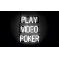 thumbnail image 1 of SpellBrite PLAY VIDEO POKER LED Sign for Business. 20.1" x 23.8" White PLAY VIDEO POKER Sign Has Neon Sign Look With Energy Efficient LED Light Source. Visible from 500+ Feet, 8 Animation Settings., 1 of 4