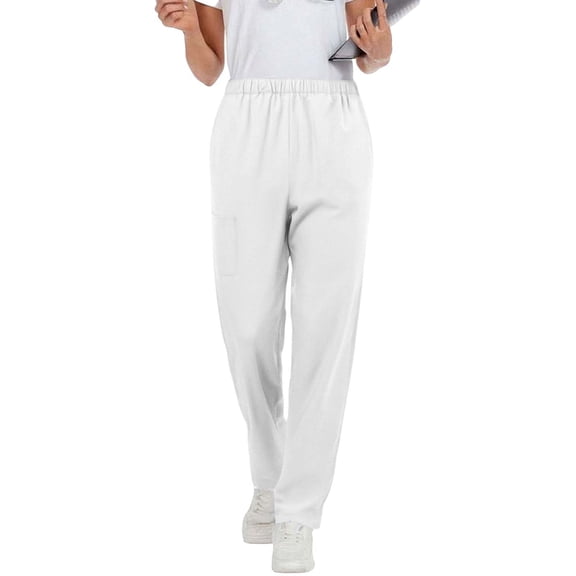 BLCHUNen Womens Pants Elastic Waist Casual Lightweight Nursing Clinic Solid Color Work Pants with Pocket