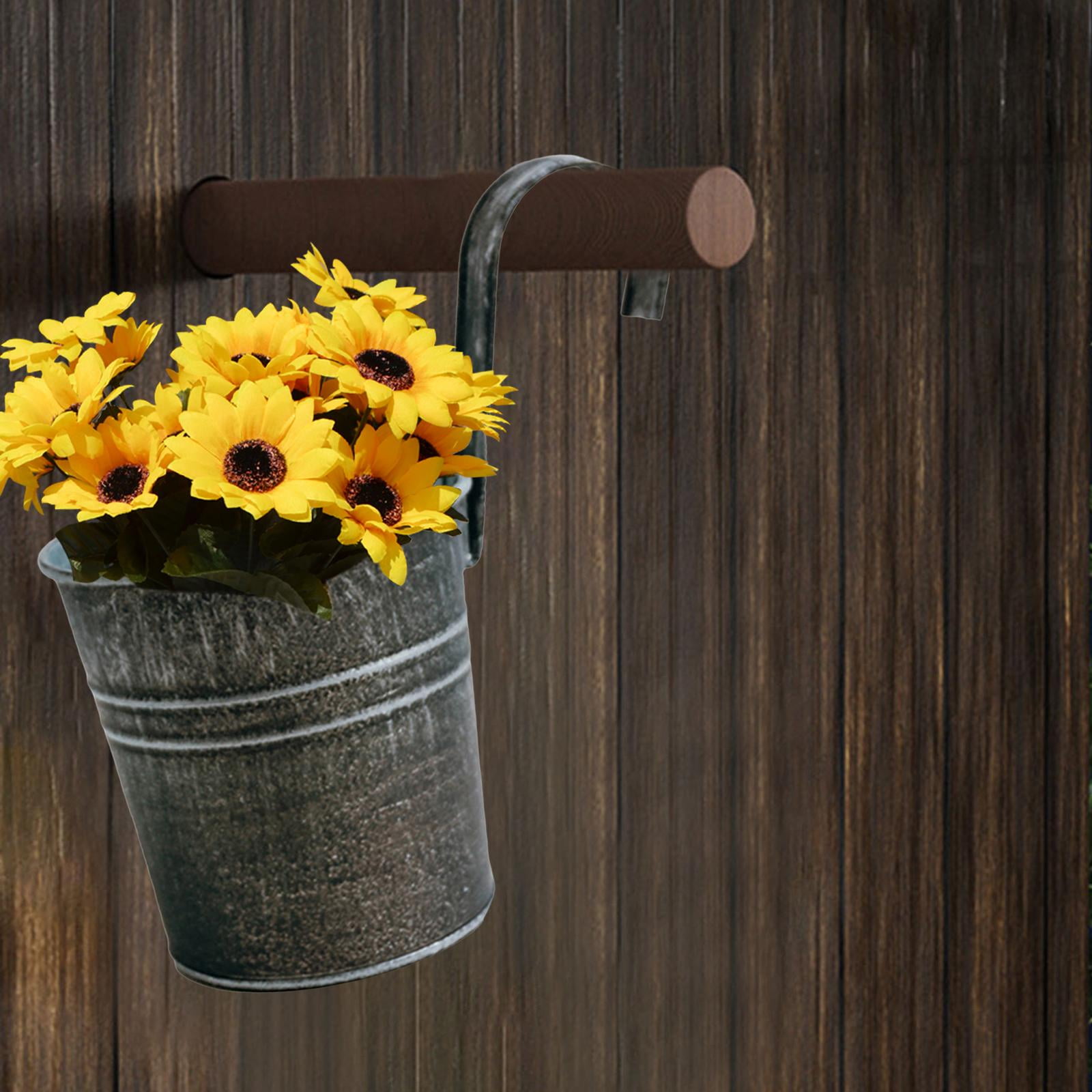 Hanging Flower Pot Bucket Vintage Fence Hanging Planters Garden Railing