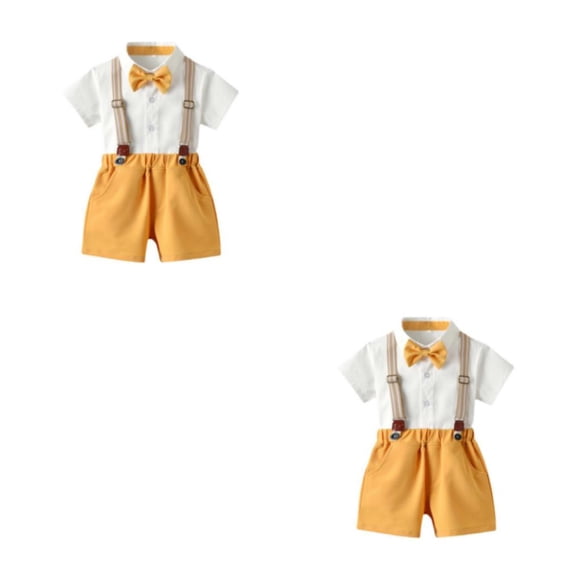 Qarigey Camisa con botones para niños, conjunto de pantalones, conjunto de fiesta, banquete, boda, pajarita para niños, ropa, pantalones Type4 NO4
