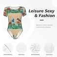 thumbnail image 6 of Easygdp Colorful Plants And Insects Women's One-Piece Swimsuit Slim Fit Crew Neck Bodysuit Athletic Swimwear with Concealed Buckle - Medium, 6 of 9
