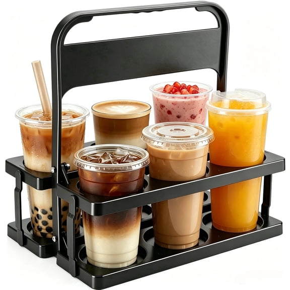 6 Cup Drink Carrier, Foldable Beverage Caddy for Camping Car Coffee