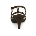thumbnail image 2 of BLISSFUL STEP Women's Shoes Strappy Slingback Kitten Heel Sandals Coffee 6, 2 of 7