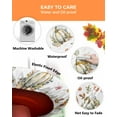thumbnail image 3 of Round Fitted Tablecloths with Elastic Edge Autumn White Pumpkin Thanksgiving Oil-Proof Waterproof Wipeable Table Cover for Kitchen Dining Party Decor Farm Leaves Watercolor Table Clothes,55" - 60", 3 of 6