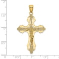 thumbnail image 3 of FB Jewels 14K Yellow Gold Crucifix with Spade Tips Textured and Cut Out Pendant, 3 of 4