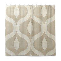 Yayeee Shower Curtain with Hooks 72"x72" Waterproof Fabric Bathroom Hanging Decor, Light Brown Pattern