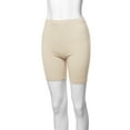 thumbnail image 5 of A2Y Women's Basic Solid Premium Cotton Mid Thigh High Rise Biker Bermuda Shorts Nude M, 5 of 5