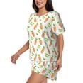 thumbnail image 2 of Picia Vegan Fruit Carrot Pajamas Sets for Women Soft Short-Sleeved Pjs with Lounge Shorts Two Piece Sleepwear-X-Large, 2 of 9