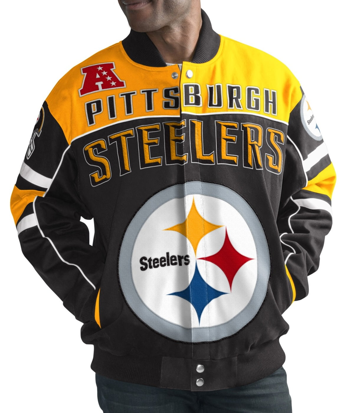 Pittsburgh Steelers Men's NFL G-III "Blitz" Premium Cotton Twill Jacket by G-III Sports