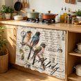 thumbnail image 6 of Country Birds Cabinet Curtain 35"Wx35"L,Dustproof Under Sink Skirt W/ Self Adhesive Tape,Envelope Postmark Vintage Farmhouse Botancial Cabinet Curtain Cover for Kitchen Sink,Bathroom Vanity, 6 of 9