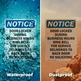 thumbnail image 6 of (2 Pack) Door Locked During Business Hours OSHA Notice Sign 12 Inch X 18 Inch Plastic Sign, Weather Resistant, UV Protected for Workplace, Business, and Construction Site, Made in the, 6 of 8