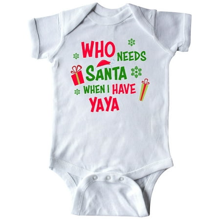 

Inktastic Who Needs Santa When I Have Yaya Gift Baby Boy or Baby Girl Bodysuit