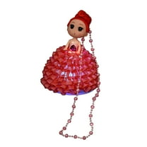 nTRIUQJ Cute Luminous Doll with Colorful LED Night Light Soft Glow Toy for Girls Bedroom Red