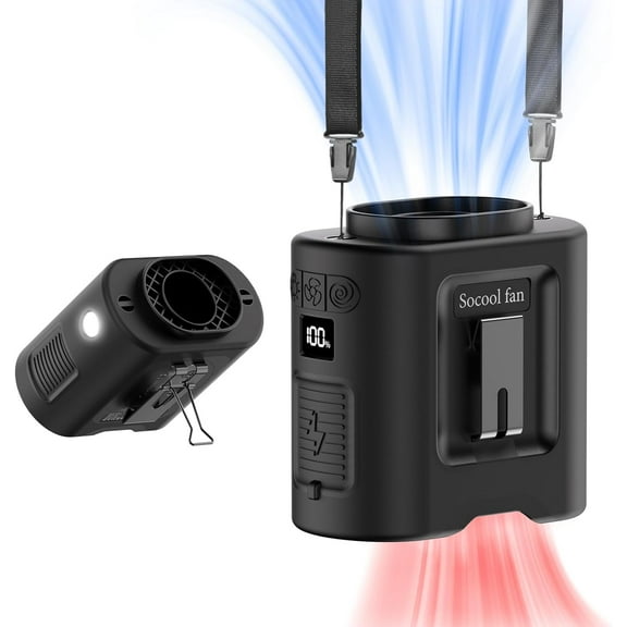 14500mAh portable waist fan, 360-degree rotatable wearable rechargeable personal shirt fan, 67 hours