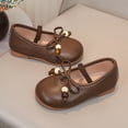 thumbnail image 5 of Viluyesy Girls' Spring Summer Flat Leather Shoes - Soft Sole Bowknot Casual Dress School Party Mary Jane Pumps Brown Size 7, 5 of 8