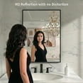 thumbnail image 4 of 2-Pack Black Bathroom Mirror for Over Sink, 22"x30" Rectangular Wall Mirrors with Rustproof Aluminum Alloy Frame, Modern Vanity Mirror, Hangs Horizontal or Vertical, 4 of 7