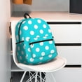 thumbnail image 4 of Lafuoo Aqua And White Polka Dot Pattern Casual Backpack, Large Capacity Adjustable Shoulder Strap Computer Backpack, Unisex, Suitable for Campus, Business,Travel-One Size, 4 of 6