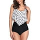 thumbnail image 4 of Traje de baño con volantes Trajes de baño de una pieza para mujer Trajes de baño con volantes y control de barriga Trajes de baño vintage - Moteado, 4 of 6