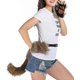 thumbnail image 2 of Sjjyv Faux Fur Fox Tail Cat Wolf Cosplay Costume Set Plush Mask Fluffy Paw Gloves Halloween Christmas, 2 of 5