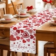 thumbnail image 5 of Red Valentine's Day Table Runner - 108 Inch Long Love Heart Modern Art Watercolor Cotton and Linen Blended Dress Scarves Farmhouse Table Runner for Kitchen Dining, Coffee Table, 13" x 108", 5 of 8