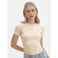 thumbnail image 1 of Camiseta de manga corta para mujer, Top corto básico, liso, sencillo, informal, suave, combina con todo, moda de verano, Vintage, Y2k, ropa de calle, 1 of 5