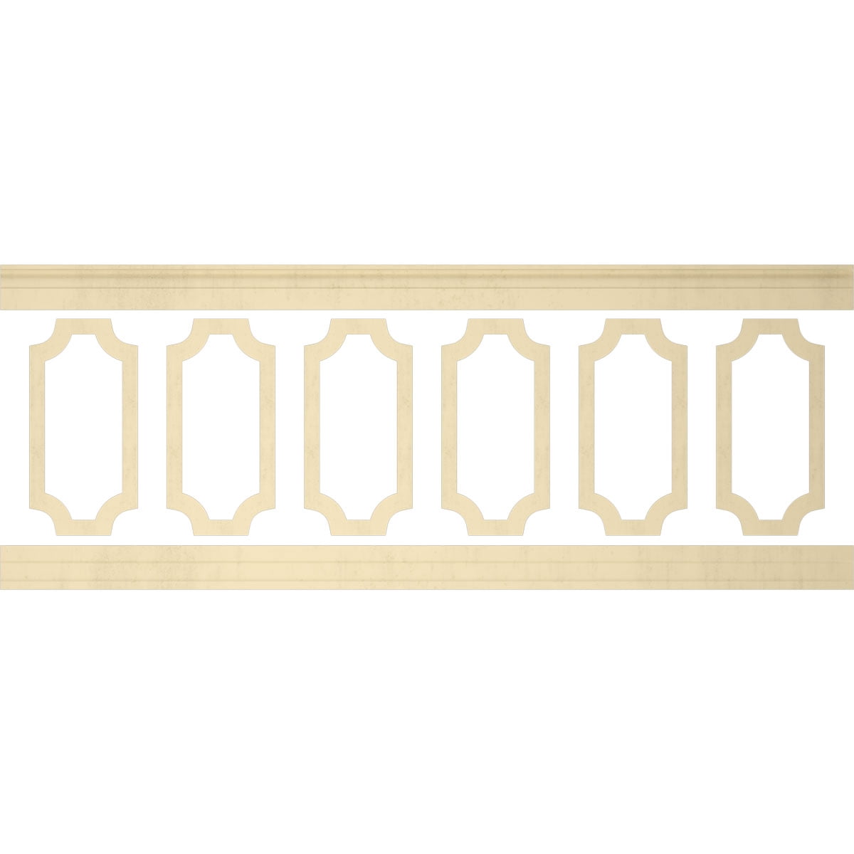 Ekena millwork 94 1/2"L (Adjustable 36"H to 40"H) Ashford Scalloped Panel Traditional Wainscot Paneling Kit
