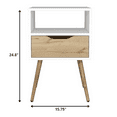 thumbnail image 3 of Modern White and Light Oak Bedroom Nightstand, 3 of 5
