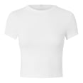 thumbnail image 4 of Gubotare T Shirts for Women Women Casual Basic T Shirts Top Y2k Crop Tops Trendy Tight Tshirts Tee Slim Fit Clothes (White,Size M), 4 of 9