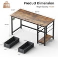 thumbnail image 3 of New Modern Brown 55 Inches Computer Desk Work Drawer Drawers Storage Shelf Shelves PC Table Home Office Study Writing 55"" L x 23.62"" W x 29.33"" H of Set, 366302509956, 3 of 3