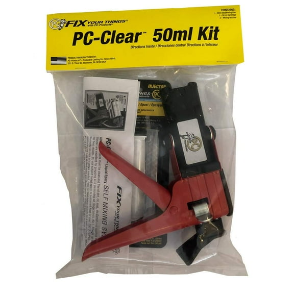 PC Products 75036 Epoxy, Kit, Clear , 50 ml Cartridge with Dispensing Gun