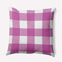 16" x 16" Simply Daisy Buffalo Plaid Polyester Accent Pillow, Orchid Qty 1