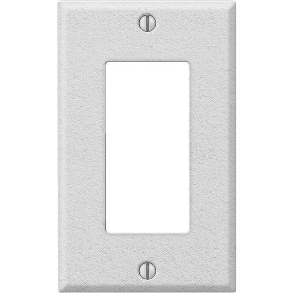 AmerTac Pro Decorator Rocker Wall Plate - Stamped Steel, White Wrinkle - 1-Gang