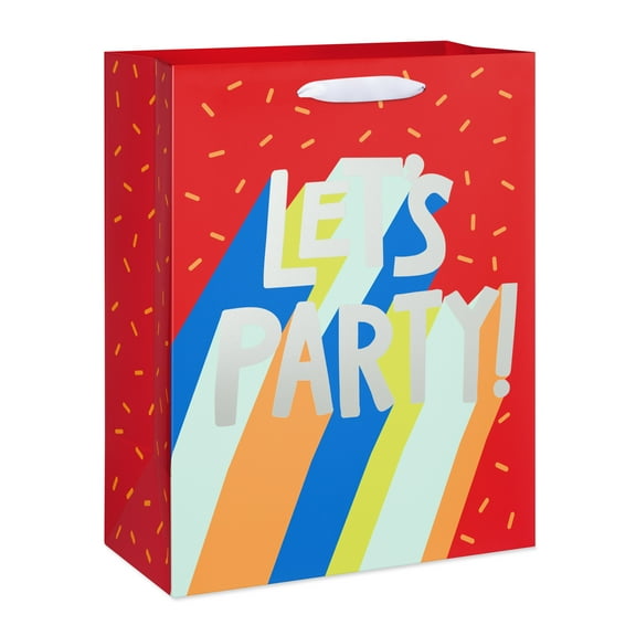 American Greetings 12.75 in. Large Red Gift Bag, Let's Party (1-Count)