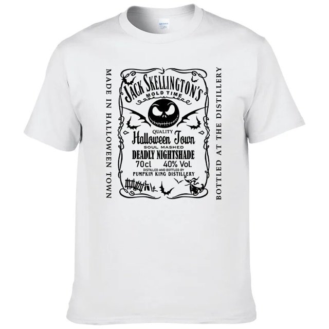 Camiseta de pesadilla antes de Navidad, Camiseta de algodón puro para hombre, camiseta con cara de Jack Skellington, camiseta informal de calle a la moda, camiseta grande F117