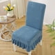 thumbnail image 1 of Funda para Silla de Punto Elástico, Protector para Silla de Comedor Engrosado, Cubre Asiento y Respaldo con Cintas, 58x45 cm / 22.83x17.72 pulgadas, Material de Pelusa para Hogar, Oficina, 1 of 6